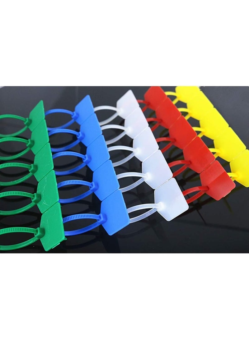 Cable Zip Tie with Tag,Wire Zip Ties with Label,100 Pcs Plastic Nylon Cable Ties,Multi Color Self-Locking Write on Tie Wraps - Image 5